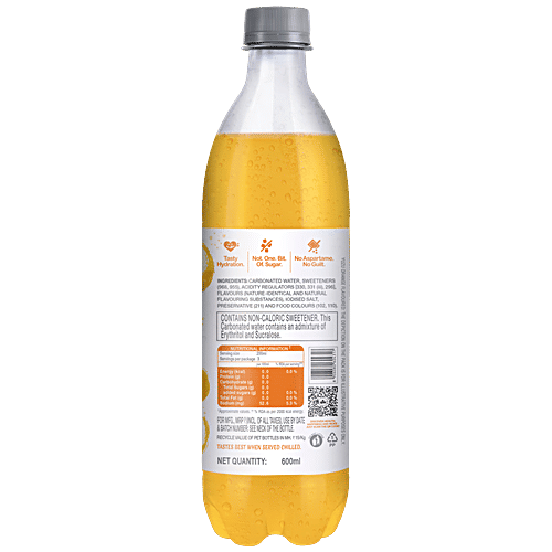 Paper Boat Zero Yuzu Orange Sparkling Water, 600 ml  Carbonated Water, Zero Sugar