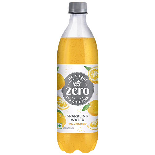 Paper Boat Zero Yuzu Orange Sparkling Water, 600 ml  Carbonated Water, Zero Sugar