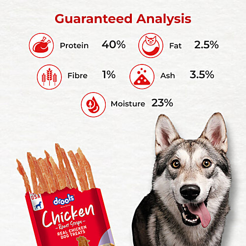 Drools Roast Strips Real Chicken Dog Treats, 70 g Enriched with Vitamins & Minerals, Improves Metabolism and Healthy Skin & Coat, Low Fat, High Protein