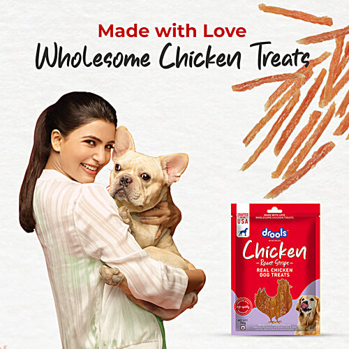 Drools Roast Strips Real Chicken Dog Treats, 70 g Enriched with Vitamins & Minerals, Improves Metabolism and Healthy Skin & Coat, Low Fat, High Protein