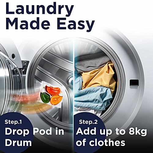 Ecosys Laundry Pods Soluble Detergent Capsules - For Front Load & Top Load, 420 g (20 pcs x 21 g each) With Bio-Enzymes, Stain Remover, Softener, Long-Lasting Aroma