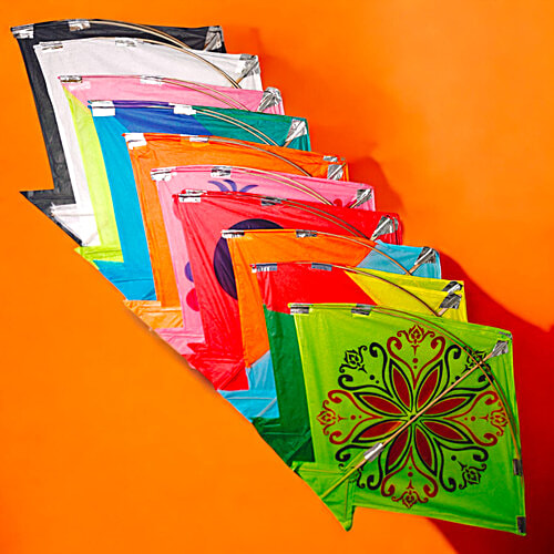 House of Festivals Paper Kites - Assorted, Multicolour, 48 x 48 cm, 10 pcs (Buy 8 Get 2 Free) 