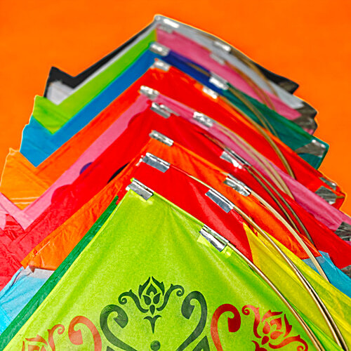 House of Festivals Paper Kites - Assorted, Multicolour, 48 x 48 cm, 10 pcs (Buy 8 Get 2 Free) 
