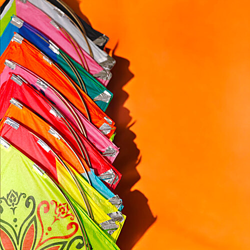 House of Festivals Paper Kites - Assorted, Multicolour, 48 x 48 cm, 10 pcs (Buy 8 Get 2 Free) 