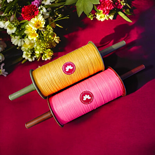 House of Festivals Medium Cotton Thread With Firki - Kite Flying, For Kids, 150 m, 1 pc  