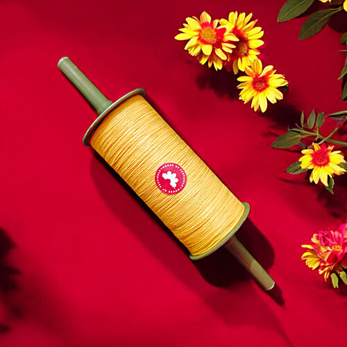 House of Festivals Medium Cotton Thread With Firki - Kite Flying, For Kids, 150 m, 1 pc  