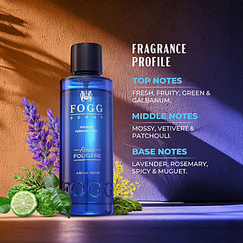 Fogg  Scent Fresh Fougere Premium Perfume Spray, 120 ml  