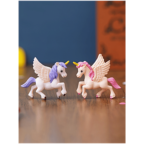 eCraftIndia Miniature Unicorn Horse Statues Showpiece, 2 pcs  Animal Figurines