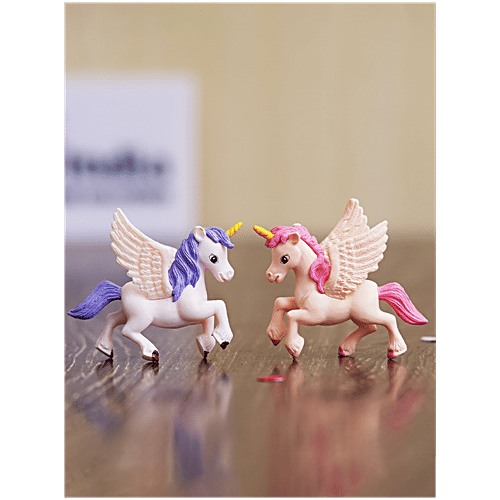 eCraftIndia Miniature Unicorn Horse Statues Showpiece, 2 pcs  Animal Figurines