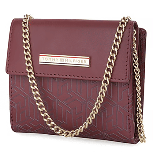 Tommy Hilfiger Burgundy Freyna Leather Zip Around Wallet, 1 pc