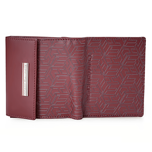 Tommy Hilfiger Burgundy Freyna Leather Zip Around Wallet, 1 pc