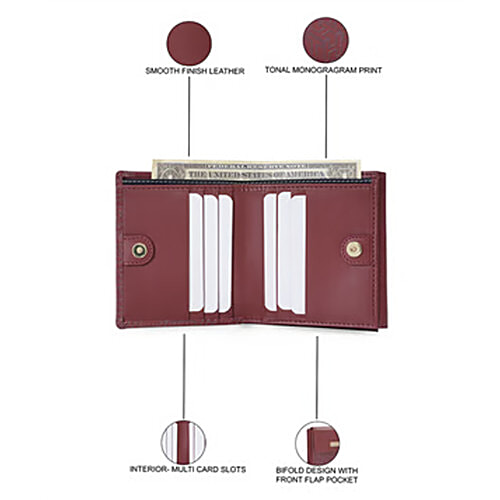 Tommy Hilfiger Burgundy Freyna Leather Zip Around Wallet, 1 pc