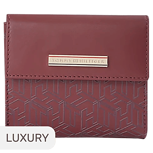 Tommy Hilfiger Burgundy Freyna Leather Zip Around Wallet, 1 pc