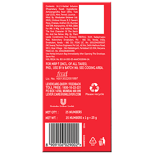 Pukka Ashwagandha & Tulsi Herbal Infusions For Active Energy, 25 g (25 Bags x 1 g each) Naturally Caffeine Free