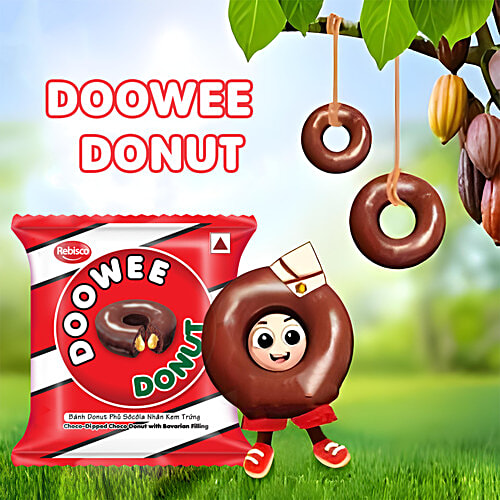 Doowee Choco-Dipped Donut With Bavarian Filling, 28 g  