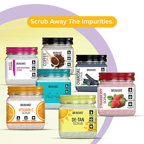 Dr.Rashel De-Tan Scrub For Face & Body - Natural Extract, 380 ml Paraben & Sulphate Free, Dermatologically Tested,