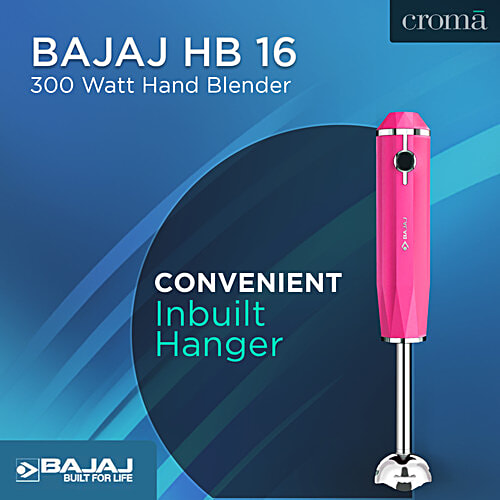 Bajaj Electricals Juvel 300-Watt Hand Blender (Pentaflow Breaker System, Pink), 1 Unit