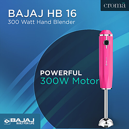Bajaj Electricals Juvel 300-Watt Hand Blender (Pentaflow Breaker System, Pink), 1 Unit