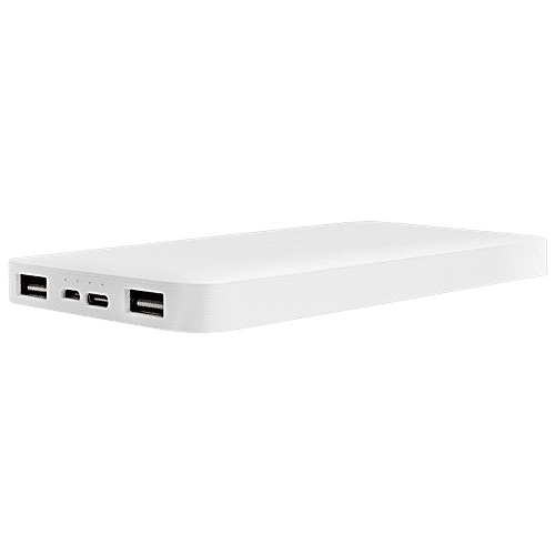Xiaomi Redmi 10000 mAh 10W Fast Charging Power Bank (1 Micro USB Type B, 1 Type C & 2 Type A Ports, Two Way Fast Charging, White), 1 Unit  