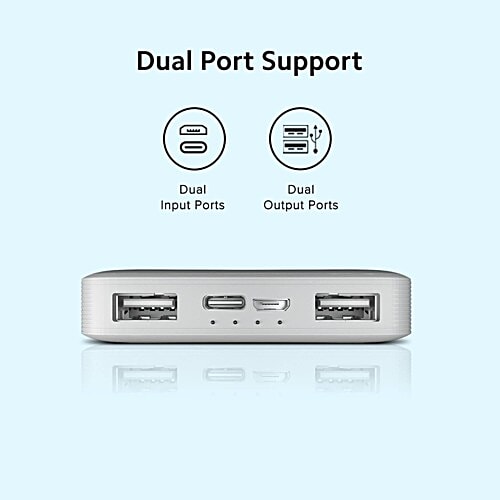 Xiaomi Redmi 10000 mAh 10W Fast Charging Power Bank (1 Micro USB Type B, 1 Type C & 2 Type A Ports, Two Way Fast Charging, White), 1 Unit  