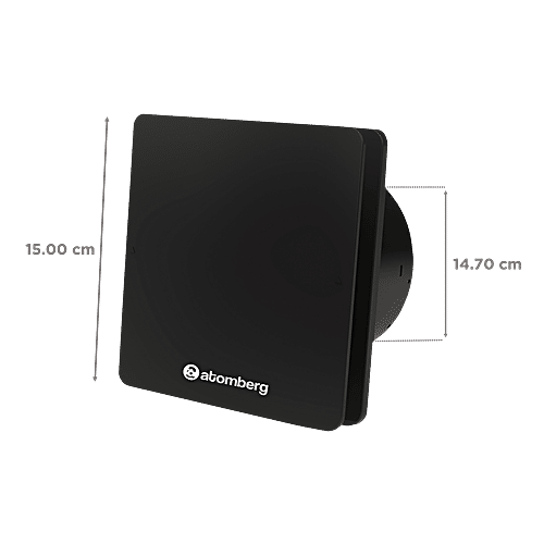 Atomberg Studio 6 Inch 150 mm Exhaust Fan With BLDC Motor (Double Ball Bearings, Black), 1 Unit  