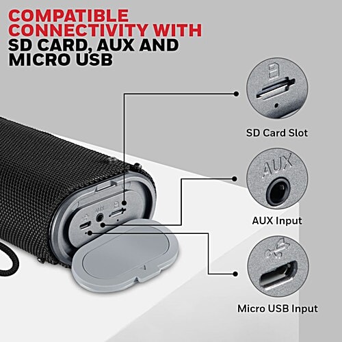 Honeywell Honeywell Trueno U200 10W Portable Bluetooth Speaker (IPX6 Water Proof, Upto 15 Hours of Playtime, Stereo Channel, Black), 1 Unit