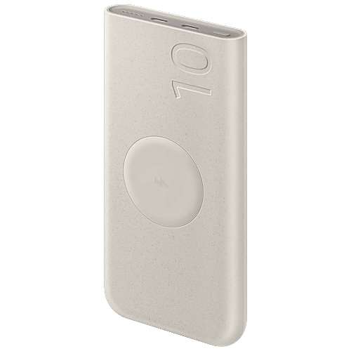 Samsung SAMSUNG 10000 mAh 25W Fast Charging Power Bank (2 Type C Ports, Wireless Charging, Beige), 1 Unit  