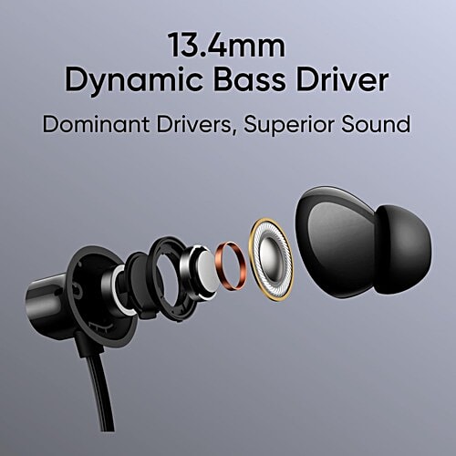 Realme realme Buds Wireless 3 Neo Neckband with Environmental Noise Cancellation (IP55 Water Resistant, 32 Hours Playtime, Black), 1 Unit