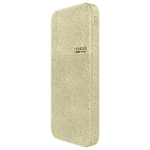 Croma Croma 10000 mAh 22.5W Fast Charging Power Bank (2 Type A & 1 Type C Ports, Recycled Plastic Casing, Short Circuit Protection, Brown), 1 Unit  