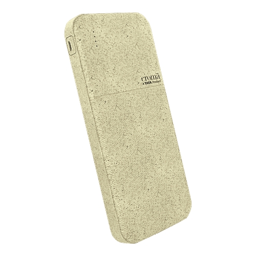 Croma Croma 10000 mAh 22.5W Fast Charging Power Bank (2 Type A & 1 Type C Ports, Recycled Plastic Casing, Short Circuit Protection, Brown), 1 Unit  