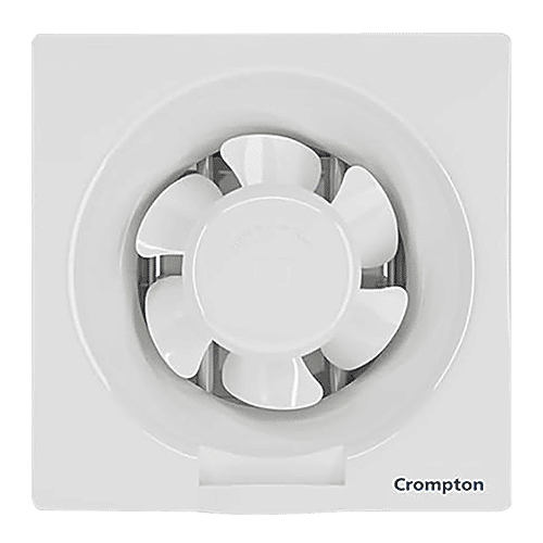 Crompton Brisk Air Plus 6 Inch 150 mm Exhaust Fan (Auto Dust Protection Shutters, White), 1 Unit  