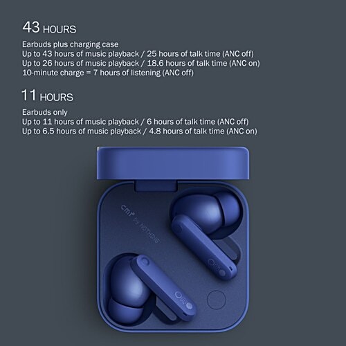 Nothing Nothing Buds Pro 2 TWS Earbuds with Active Noise Cancellation (IP55 Water & Dust Resistant, 43 Hours Playback, Blue), 1 Unit  