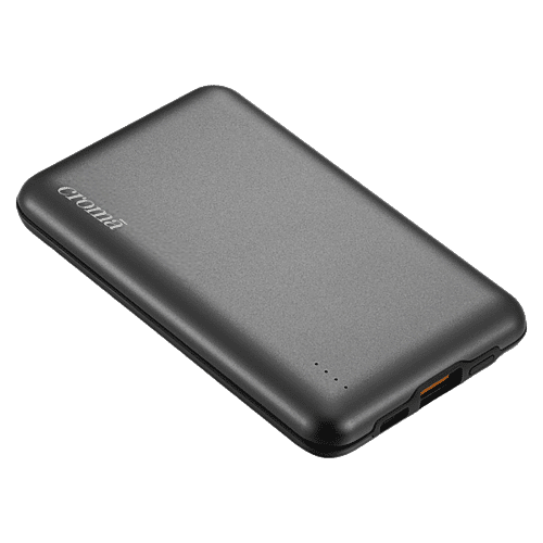 Croma 10000 mAh 22.5W Fast Charging Power Bank (1 Type A & 1 Type C Ports, Black), 1 Unit  