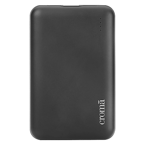 Croma 10000 mAh 22.5W Fast Charging Power Bank (1 Type A & 1 Type C Ports, Black), 1 Unit  