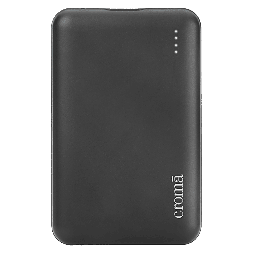 Croma 10000 mAh 22.5W Fast Charging Power Bank (1 Type A & 1 Type C Ports, Black), 1 Unit  