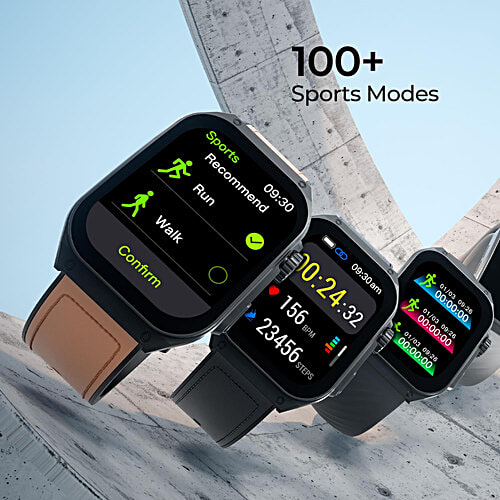 Fire-Boltt India ARC Smartwatch With Bluetooth Calling (49.8 mm AMOLED Display, IP65 Water Resistant, Black Strap), 1 Unit