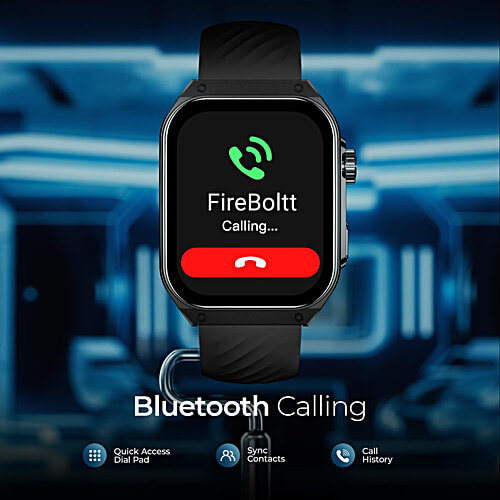 Fire-Boltt India ARC Smartwatch With Bluetooth Calling (49.8 mm AMOLED Display, IP65 Water Resistant, Black Strap), 1 Unit