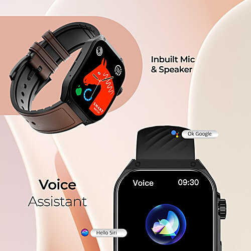 Fire-Boltt India ARC Smartwatch With Bluetooth Calling (49.8 mm AMOLED Display, IP65 Water Resistant, Black Strap), 1 Unit