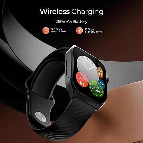 Fire-Boltt India ARC Smartwatch With Bluetooth Calling (49.8 mm AMOLED Display, IP65 Water Resistant, Black Strap), 1 Unit