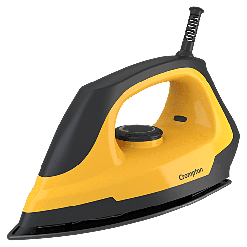 Crompton Eris 1000 Watts Dry Iron (6 Fabric Settings, Yellow & Black), 1 Unit  