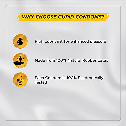 Cupid Dotted Condom - Strawberry Flavour, 12 pcs High Lubricant, Electronically Tested, Made From 100% Natural Rubber Latex