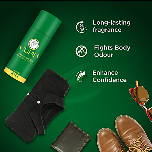 Cupid Active Rizz Deodorant Body Spray, 150 ml Long-Lasting Fragrance, Fights Body Odour