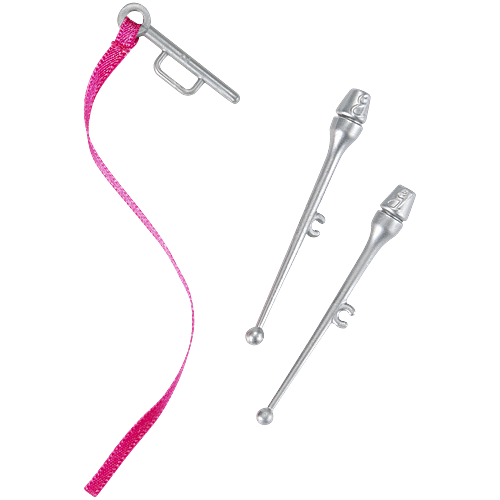 Barbie  Rhythmic Gymnast Blonde Doll - With Colourful Metallic Leotard, 2 Clubs & Ribbon Accessory, 1 Set  Great Gift for Ages 3 Years Old & Up