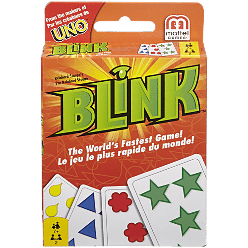 Mattel Games Reinhard Staupe's Blink Family Card Game, 1 Unit With 60 Cards & Instructions, Travel-Friendly, Makes a Great Gift for 7 Year Olds and Up