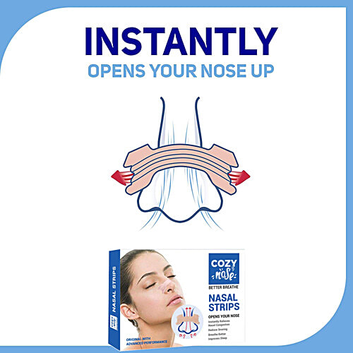 Cozy Nose Better Breathe Nasal Strips, 10 pcs Opens your nose, Instantly Relieves, Nasal Congestion, Reduce Snoring, Breathe Better, Improves Sleep