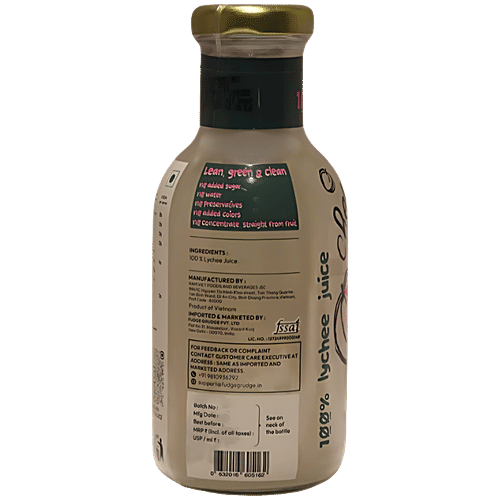 no filter Cheeky Lychee - Juice, 355 ml Bottle Natural Juice, No Sugar, No Preservatives, No Water, No Concentrate, No Plastic