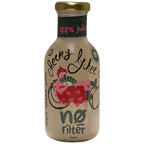 no filter Cheeky Lychee - Juice, 355 ml Bottle Natural Juice, No Sugar, No Preservatives, No Water, No Concentrate, No Plastic