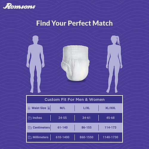 Dignity Overnight Adult Pull Up Diapers - L, 86-155 cm, 10 pcs  