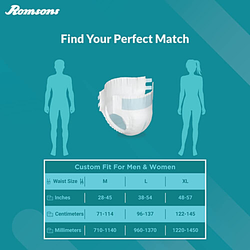 Dignity Premium Adult Diapers - L, 96-137 cm, 10 pcs  