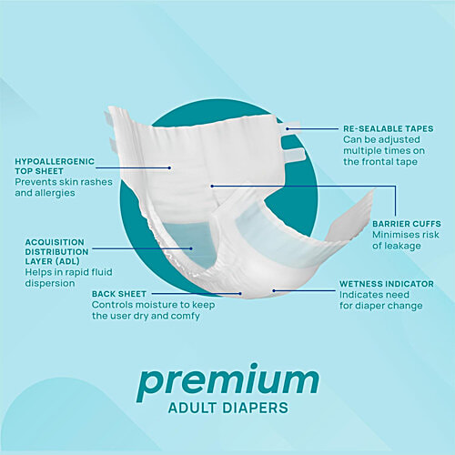 Dignity Premium Adult Diaper Pants - L, Waist Size 86-150 cm, 10 pcs